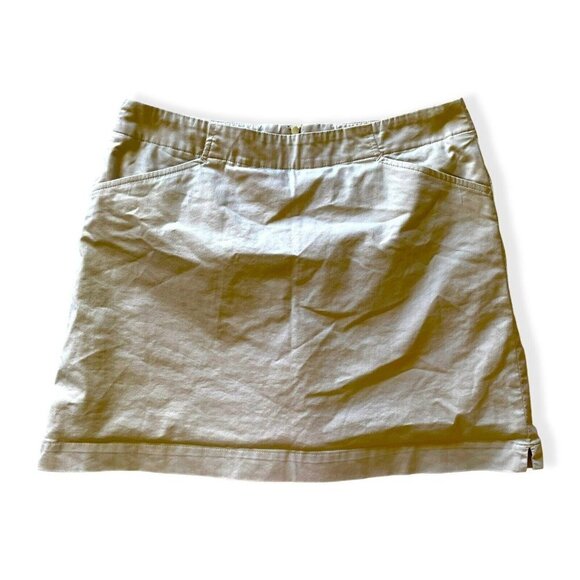Nike Golf Skirt Women Size 8 Medium Ivory FIT DRY Short Mini Zip Pockets Active - Picture 1 of 13
